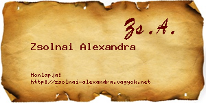 Zsolnai Alexandra névjegykártya